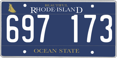 RI license plate 697173