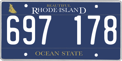 RI license plate 697178