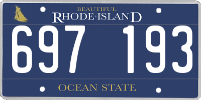 RI license plate 697193