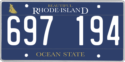 RI license plate 697194