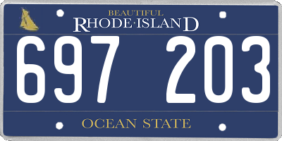 RI license plate 697203