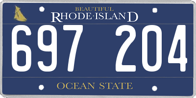 RI license plate 697204