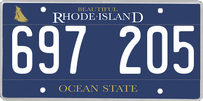 RI license plate 697205