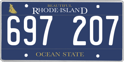 RI license plate 697207