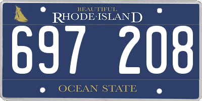 RI license plate 697208