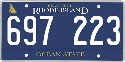 RI license plate 697223