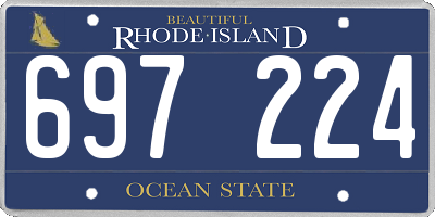 RI license plate 697224