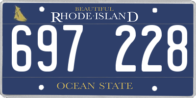 RI license plate 697228