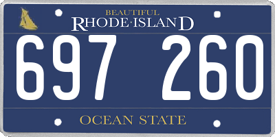 RI license plate 697260