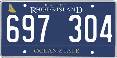 RI license plate 697304