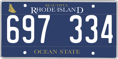 RI license plate 697334