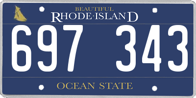 RI license plate 697343