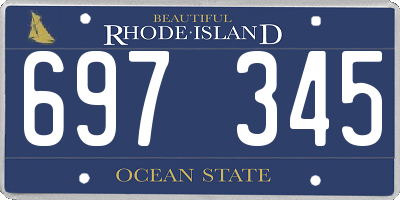 RI license plate 697345