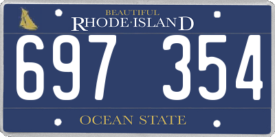 RI license plate 697354