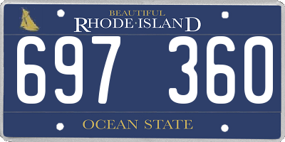 RI license plate 697360