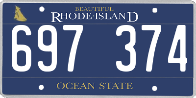 RI license plate 697374