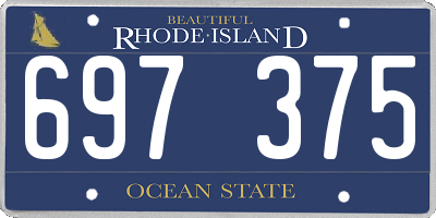 RI license plate 697375