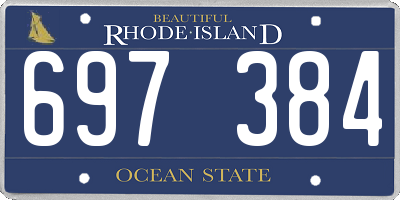 RI license plate 697384