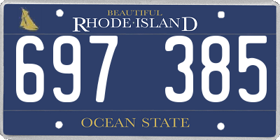 RI license plate 697385
