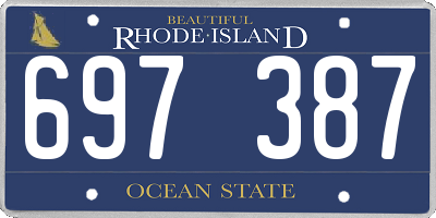 RI license plate 697387