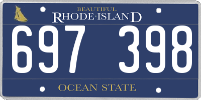 RI license plate 697398