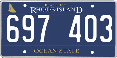 RI license plate 697403