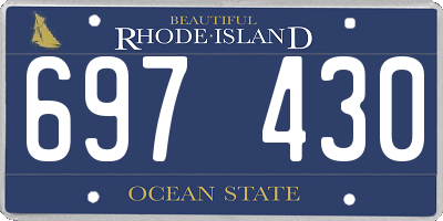 RI license plate 697430