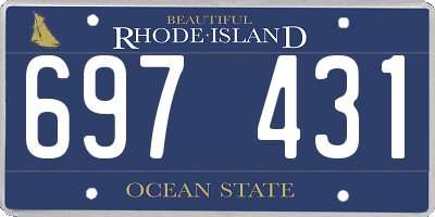 RI license plate 697431