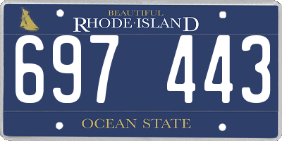 RI license plate 697443