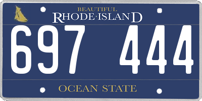 RI license plate 697444