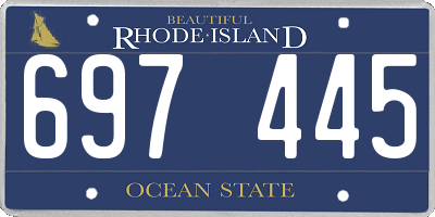 RI license plate 697445
