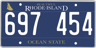 RI license plate 697454
