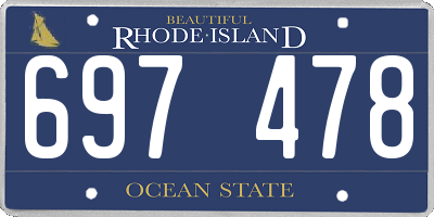 RI license plate 697478