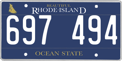 RI license plate 697494