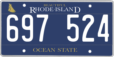 RI license plate 697524