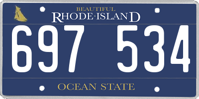 RI license plate 697534