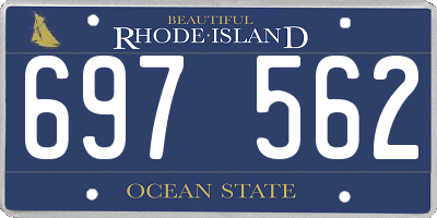 RI license plate 697562