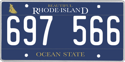 RI license plate 697566
