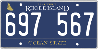 RI license plate 697567