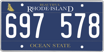 RI license plate 697578