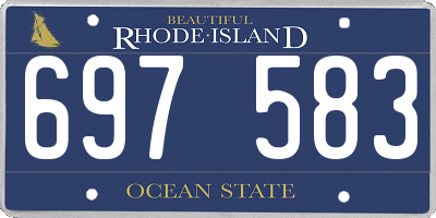 RI license plate 697583
