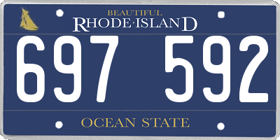 RI license plate 697592