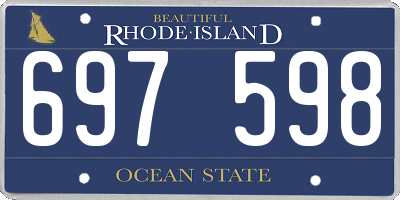 RI license plate 697598