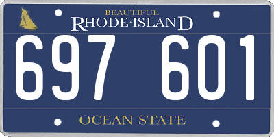 RI license plate 697601