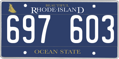 RI license plate 697603