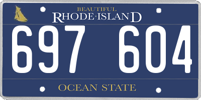 RI license plate 697604