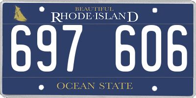 RI license plate 697606