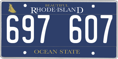 RI license plate 697607