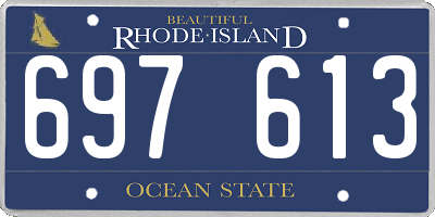 RI license plate 697613