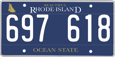 RI license plate 697618